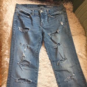 NWOT Aeropostale Light Wash Skinny Distressed Jeans With Holes For Style